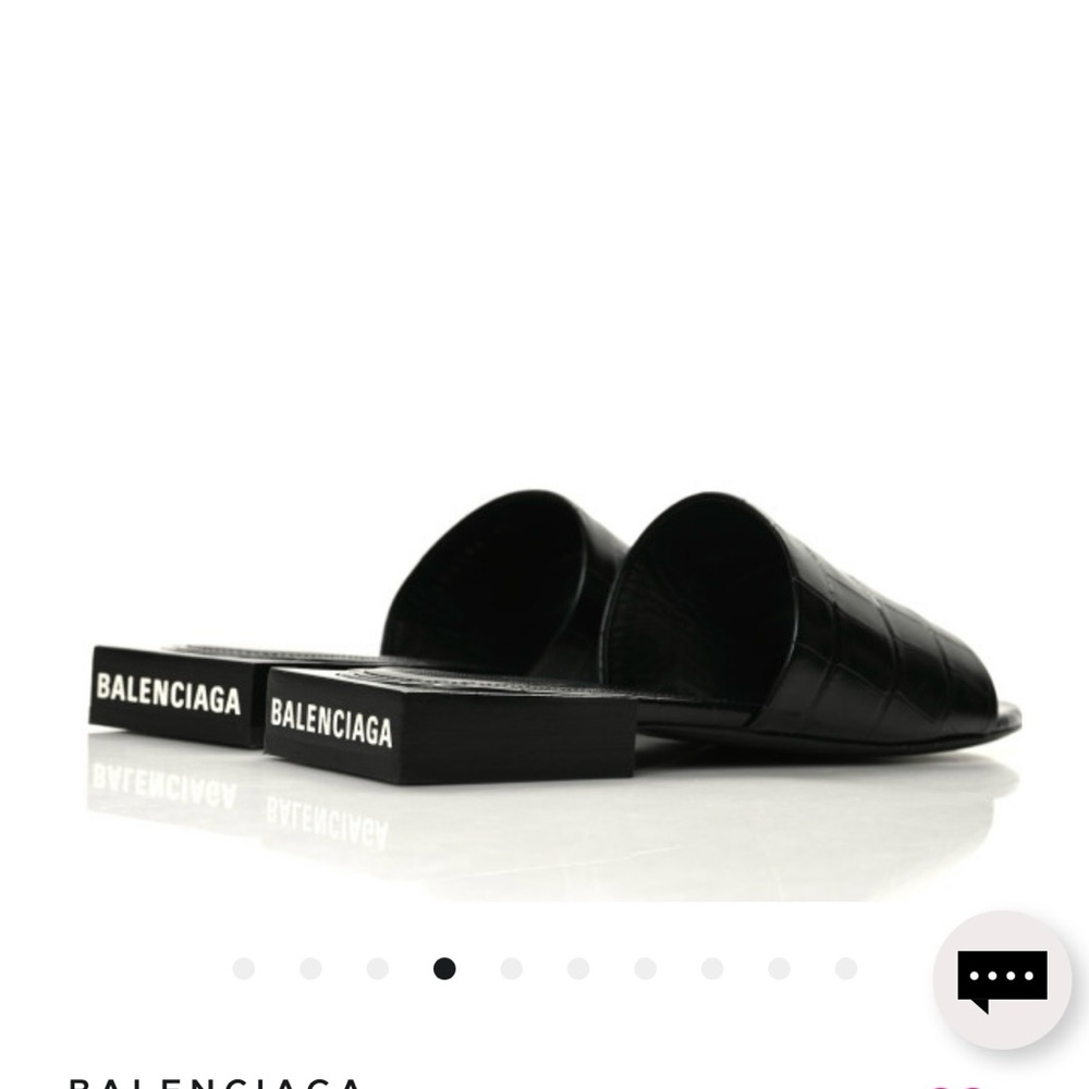 Balenciaga Black Slide Sandals.  Crocodile embossed leather. In GREAT CONDITION!